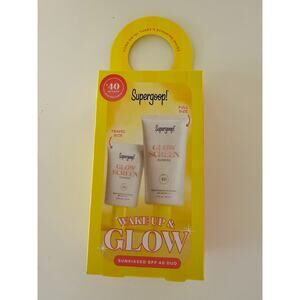 Supergoop Wake Up Glow Screen Sunrise Duo Set SPF 40 New 1.7 Exp 2027